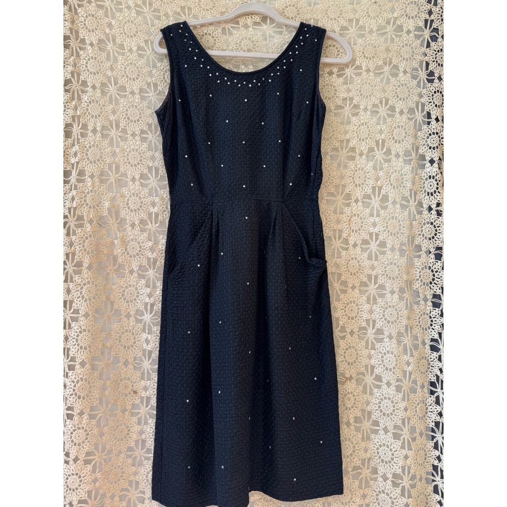 Vintage‎ Black Dress with  Rhinestones Sz S/M